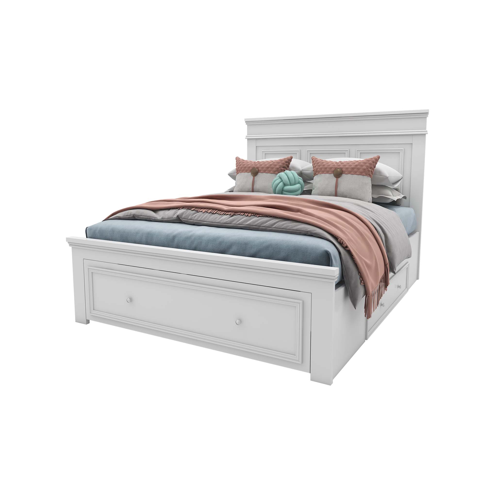<b>Charlotte King/Queen Bed</b><br>King : L2133 X W1957 X H1364 MM<br>Queen : L2133 X W1652 X H1364 MM