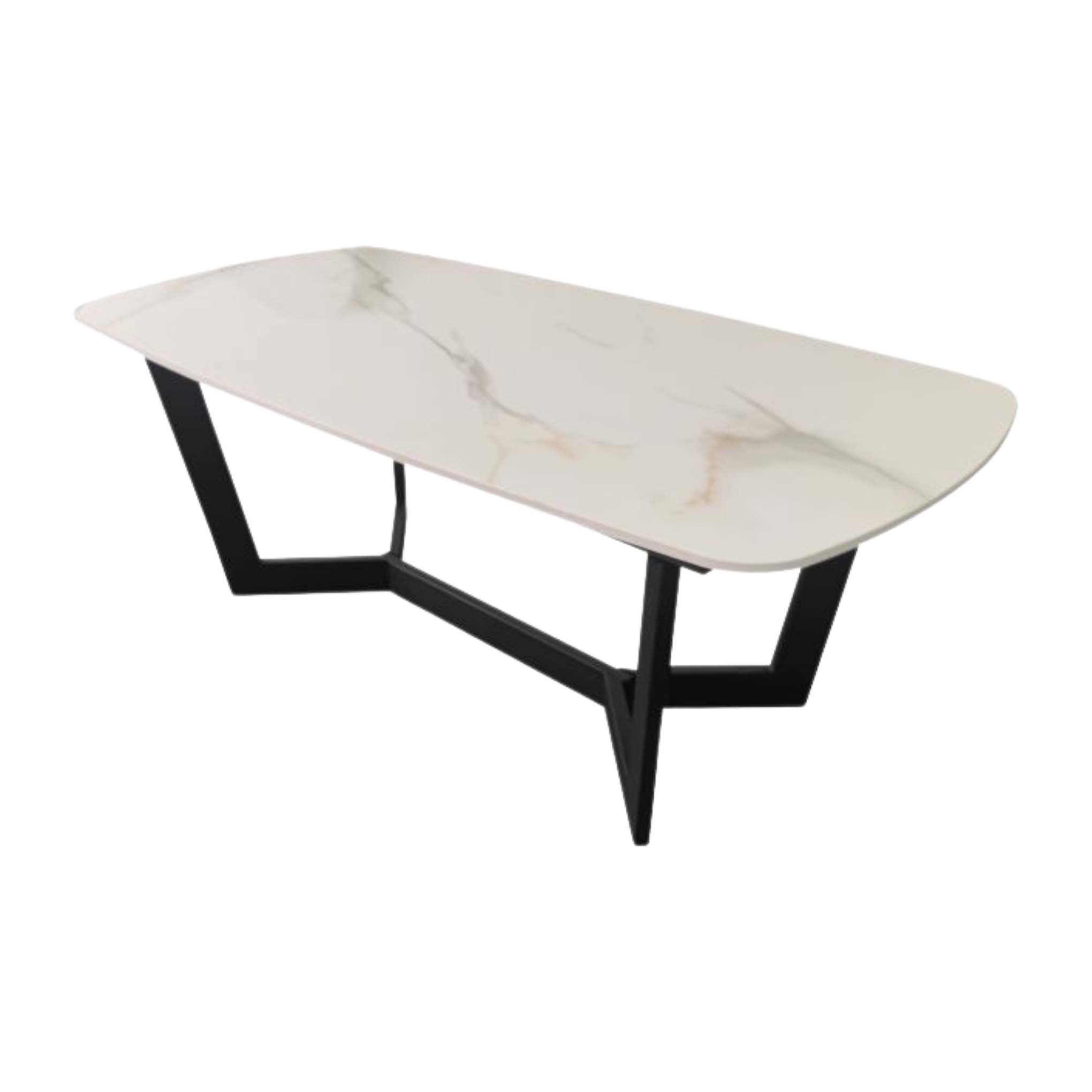 <b> Issho Sintered Stone Coffee Table With Black Metal Leg </b><br>W1200 X D600 X H455MM