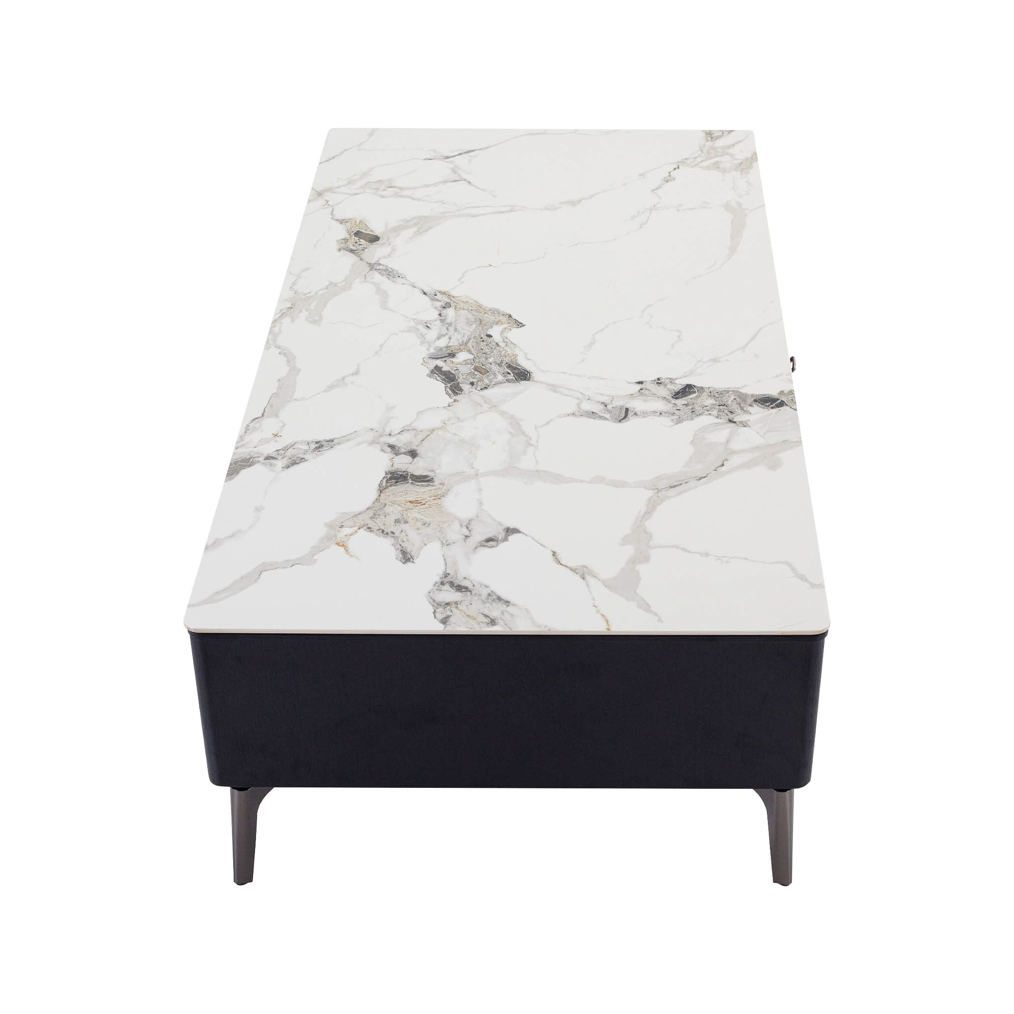 <b> Rhoda Sintered Stone Coffee Table With Metal Leg </b><br>L1300 X W700 X H410 MM