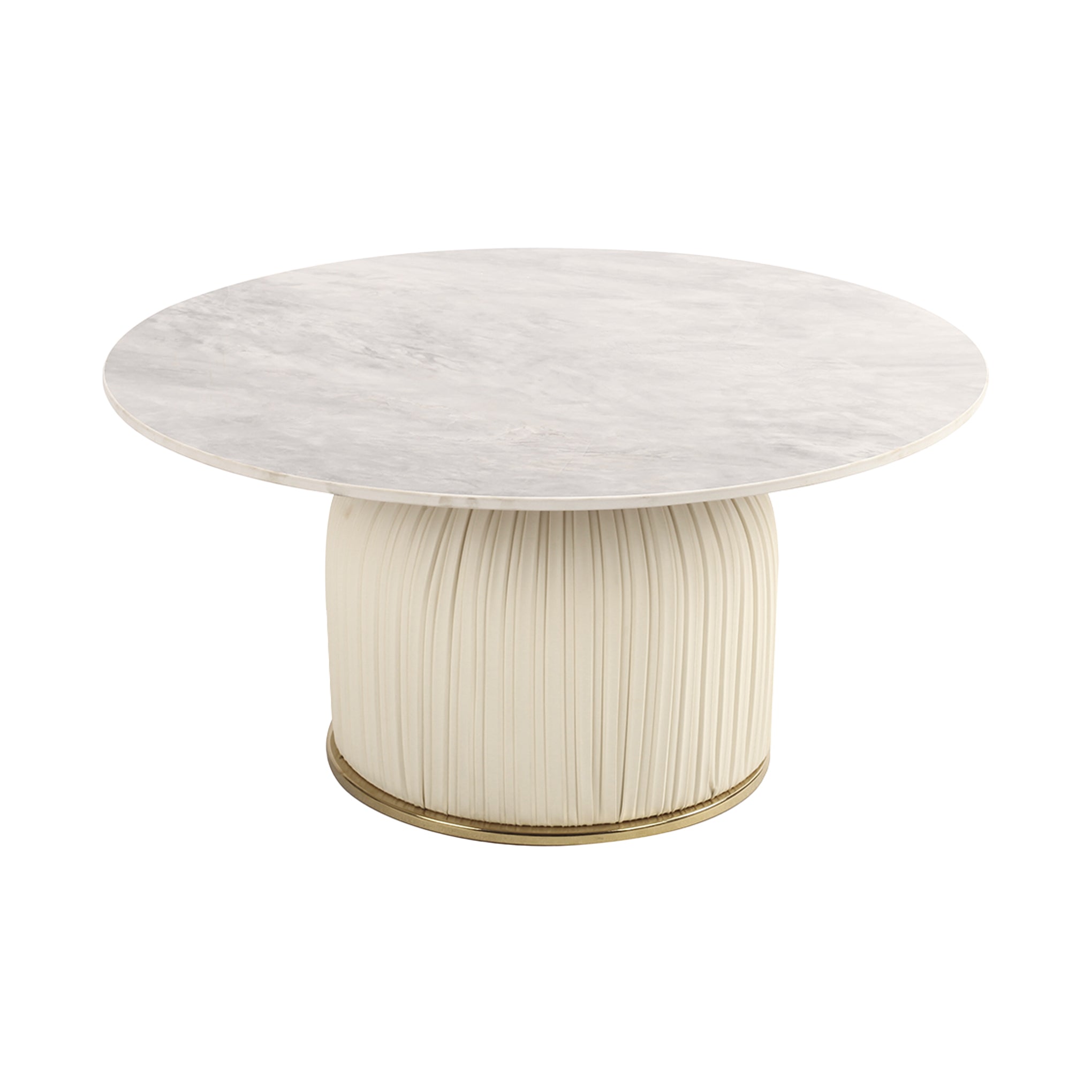 <b> Darso R800 Sintered Stone Coffee Table With Gold Pleated Base </b><br>DIA795 X H400MM