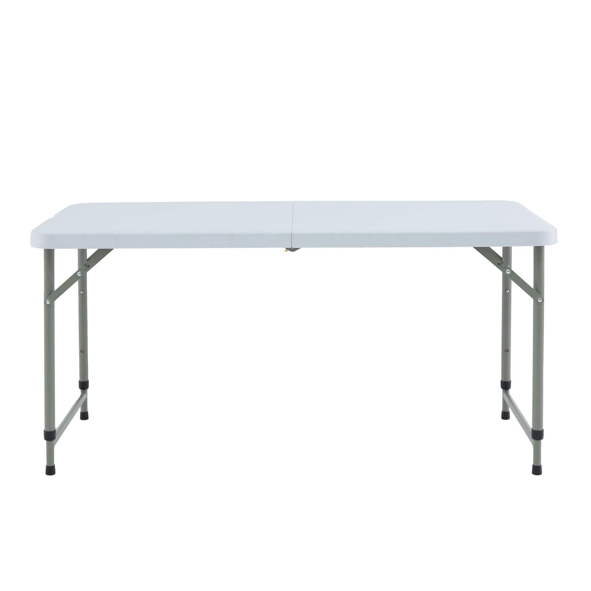 <b>Erie 4FT Rectangular HDPE Folding In Half Banquet Table With Metal Leg</b><br>L1220 X W610 X H500-740MM