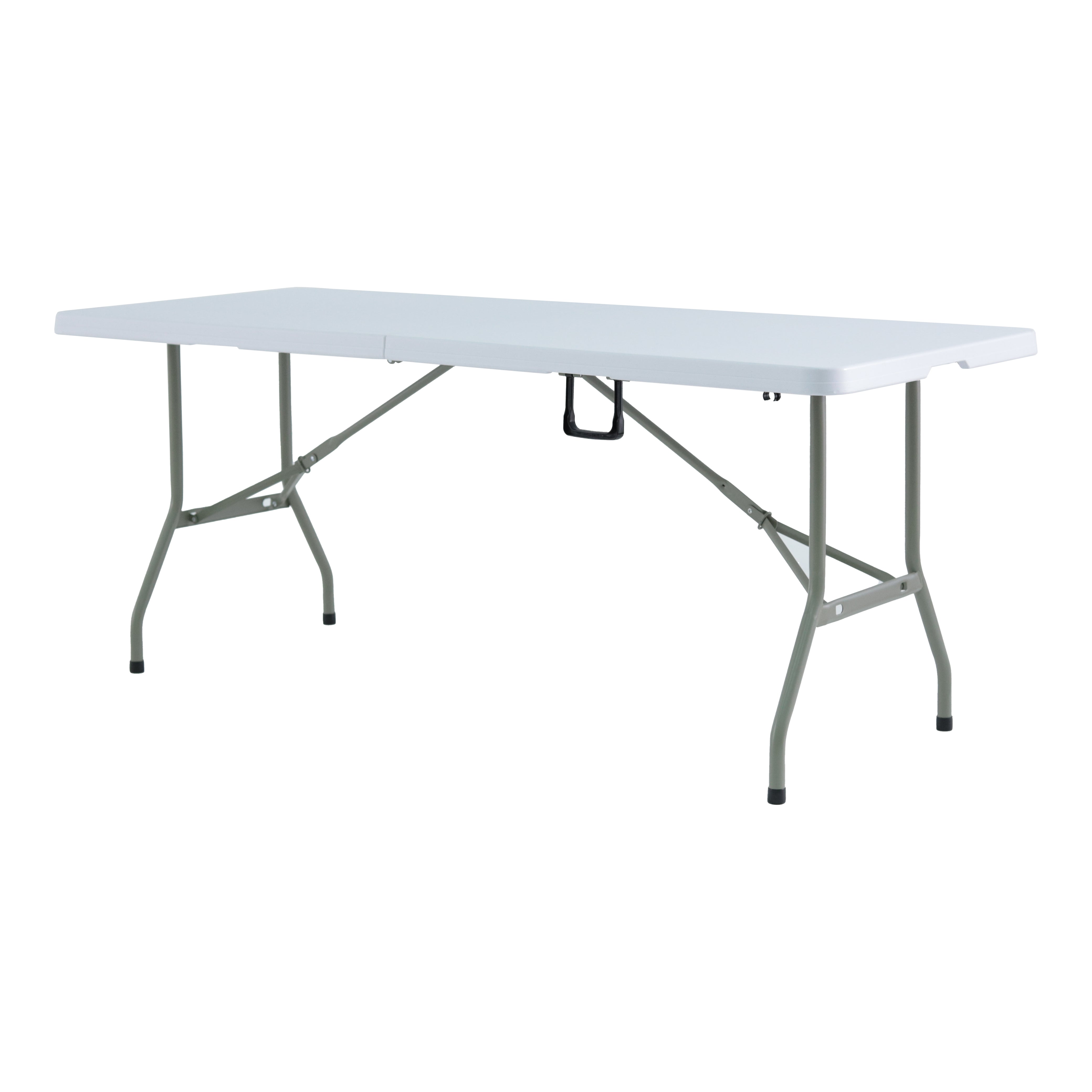 <b>Erie Rectangular HDPE Folding In Half Banquet Table With Metal Leg</b><br>5FT / 6FT