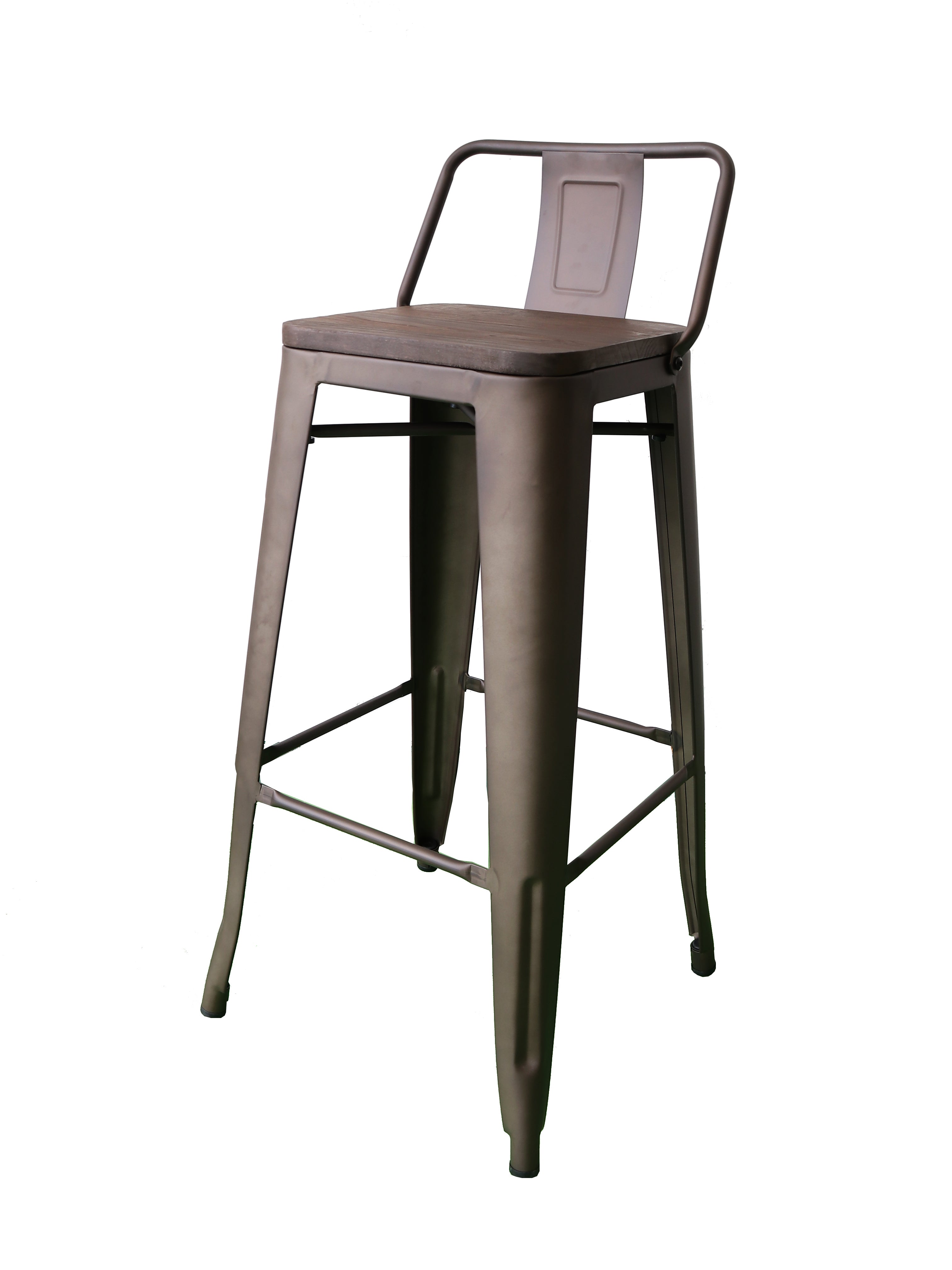 <b>Moticca Metal Bar Stool with Wooden Seat</b><br>W350 X D385 X H930MM